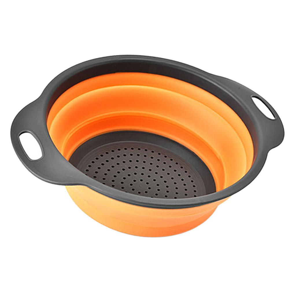 Folding Collapsible Plastic Colander Strainer Kitchen Fruit Filter Basket