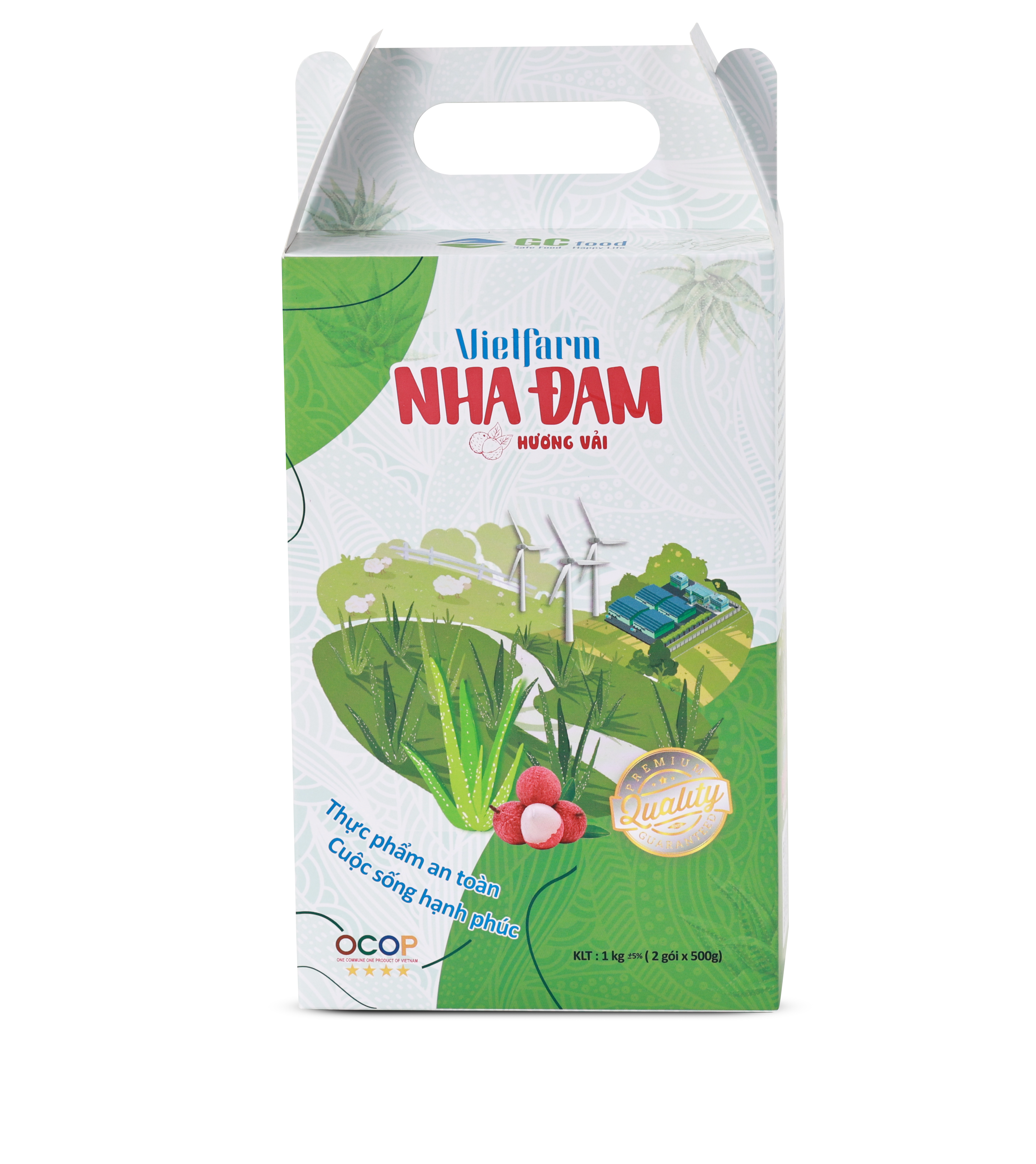 Nha đam hương vải Vietfarm hộp 1kg