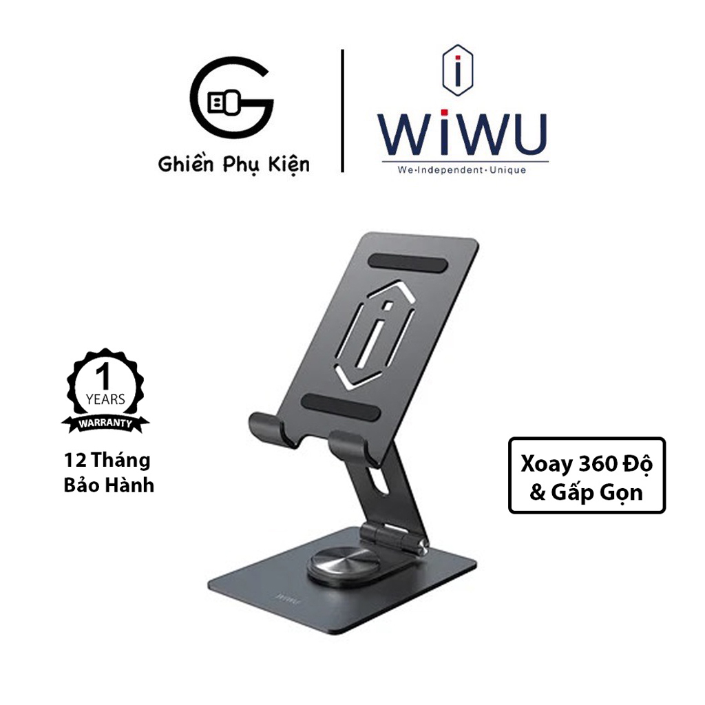 Giá Đỡ Wiwu Gấp Gọn Xoay 360 Độ Dành Cho Smartphone/iPad/Tablet - Hàng Chính Hãng