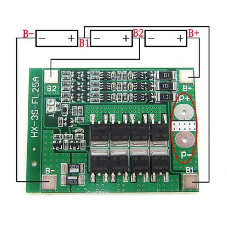 mạch bảo vệ pin 3s 12,6v mạch sạc cân bằng pin lithium