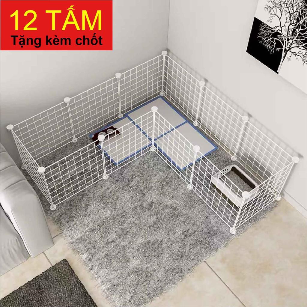 Combo 12 Tấm Lưới 35x35cm - Tấm Ghép Làm Chuồng Quây Cho Chó Mèo Thú Cưng -