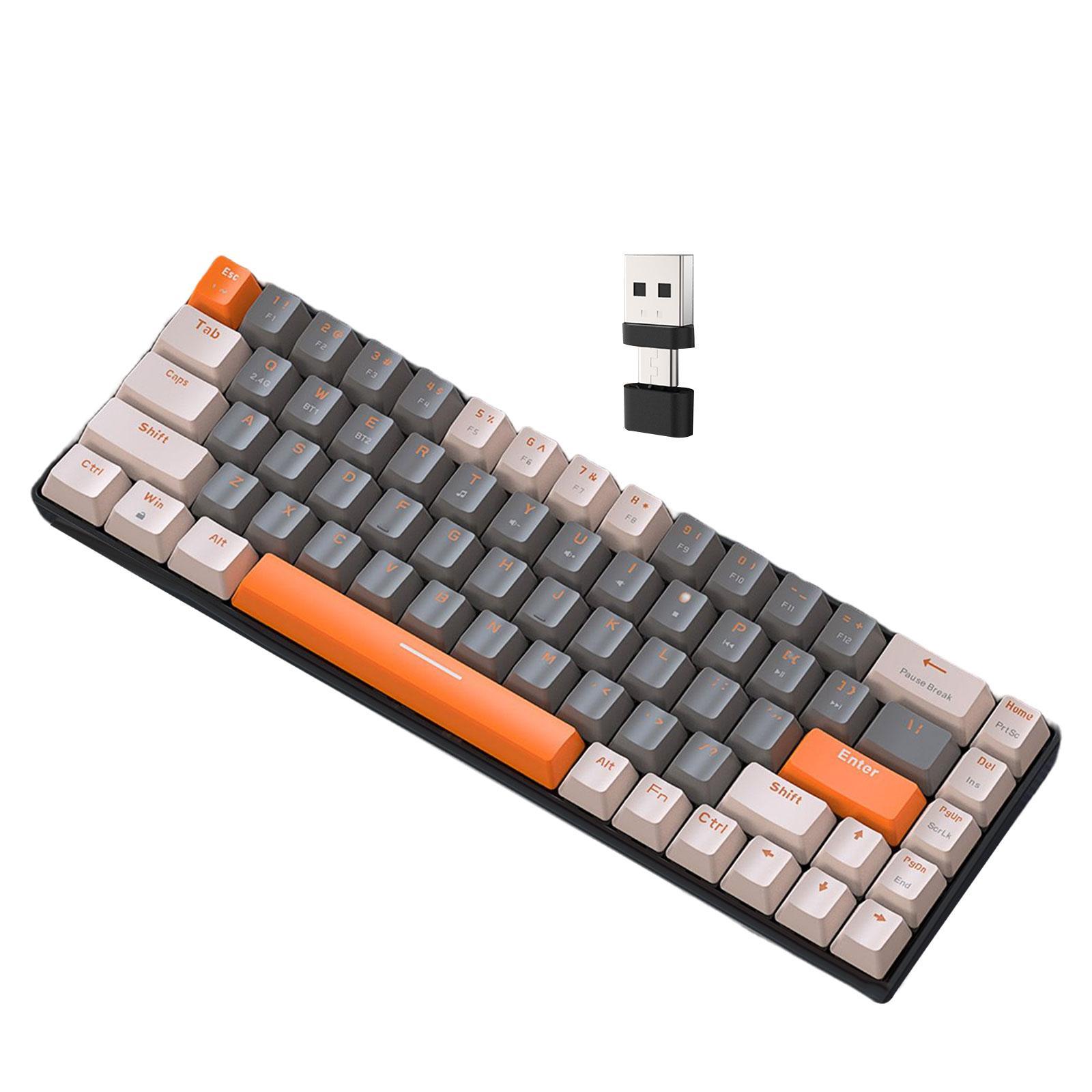 Mechanical Keyboard 2 Connection Methods PBT Key Caps Keypad for Laptop