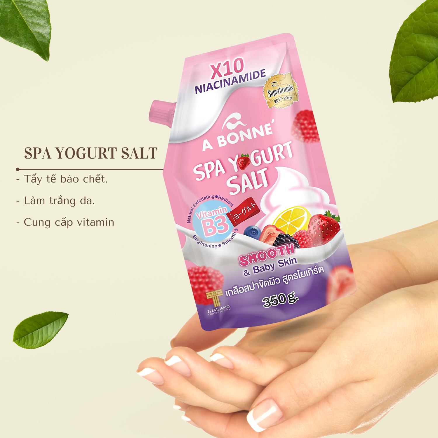 Muối Tắm Sữa Chua A Bonne Tẩy Da Tế Bào Chết  Body Spa Yogurt Salt Thái Lan 350gr