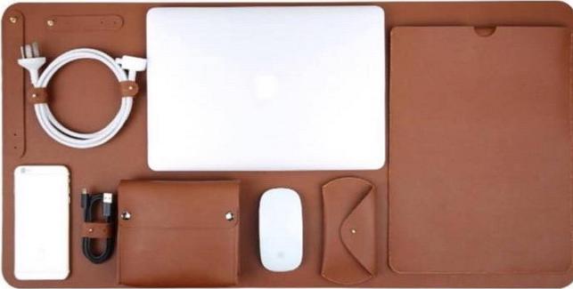 Combo 5 in 1 gồm bao da, túi da chống sốc, dekspad, ví đựng phụ kiện... cho macbook, laptop, surface cao cấp