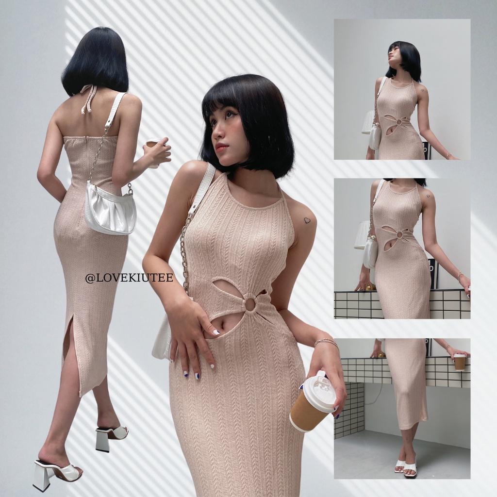 Đầm dài 2 dây khoét eo Analisa Cut Out Midi Dress LOVEKIUTEE