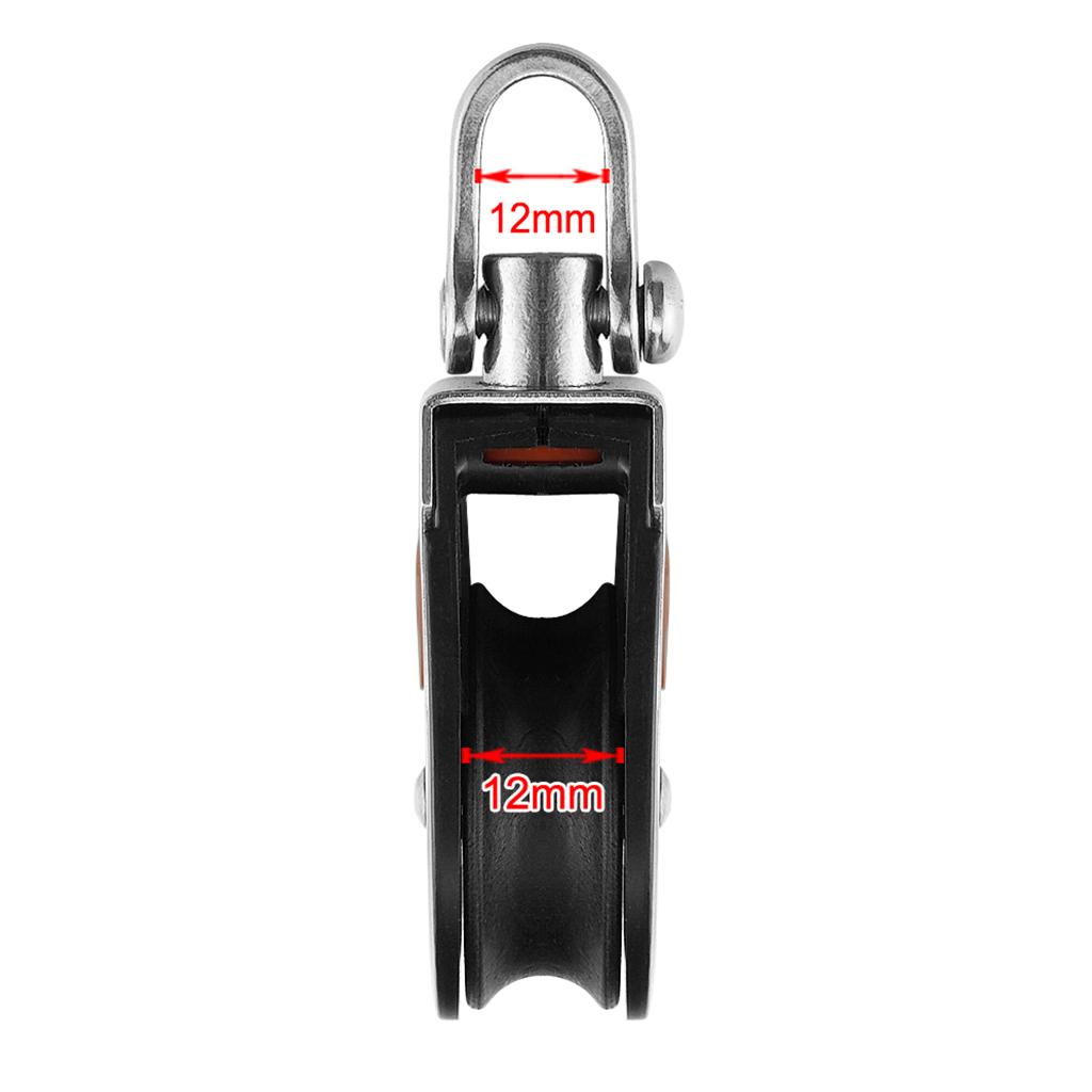 Stainless Steel Marine 316 Block Rope Pulley Nylon Sheave Sailing Kayak Boat