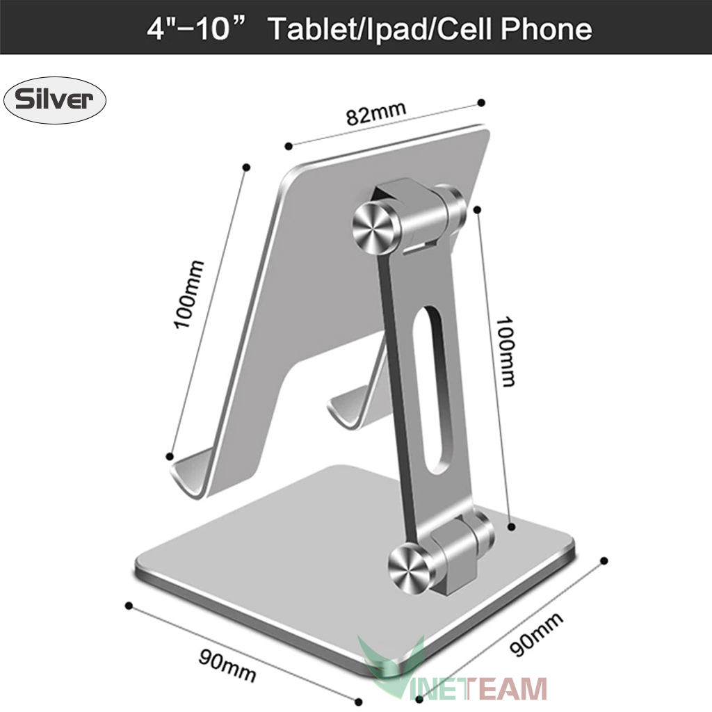 Giá Đỡ Dành Cho Điện Thoại Máy Tính Bảng Ipad VINETTEAM T1 Để Bàn Hợp Kim Nhôm Cao Cấp Hai Trục Xoay 180 Độ Chống Mỏi Vai Gáy - Hàng Chính Hãng