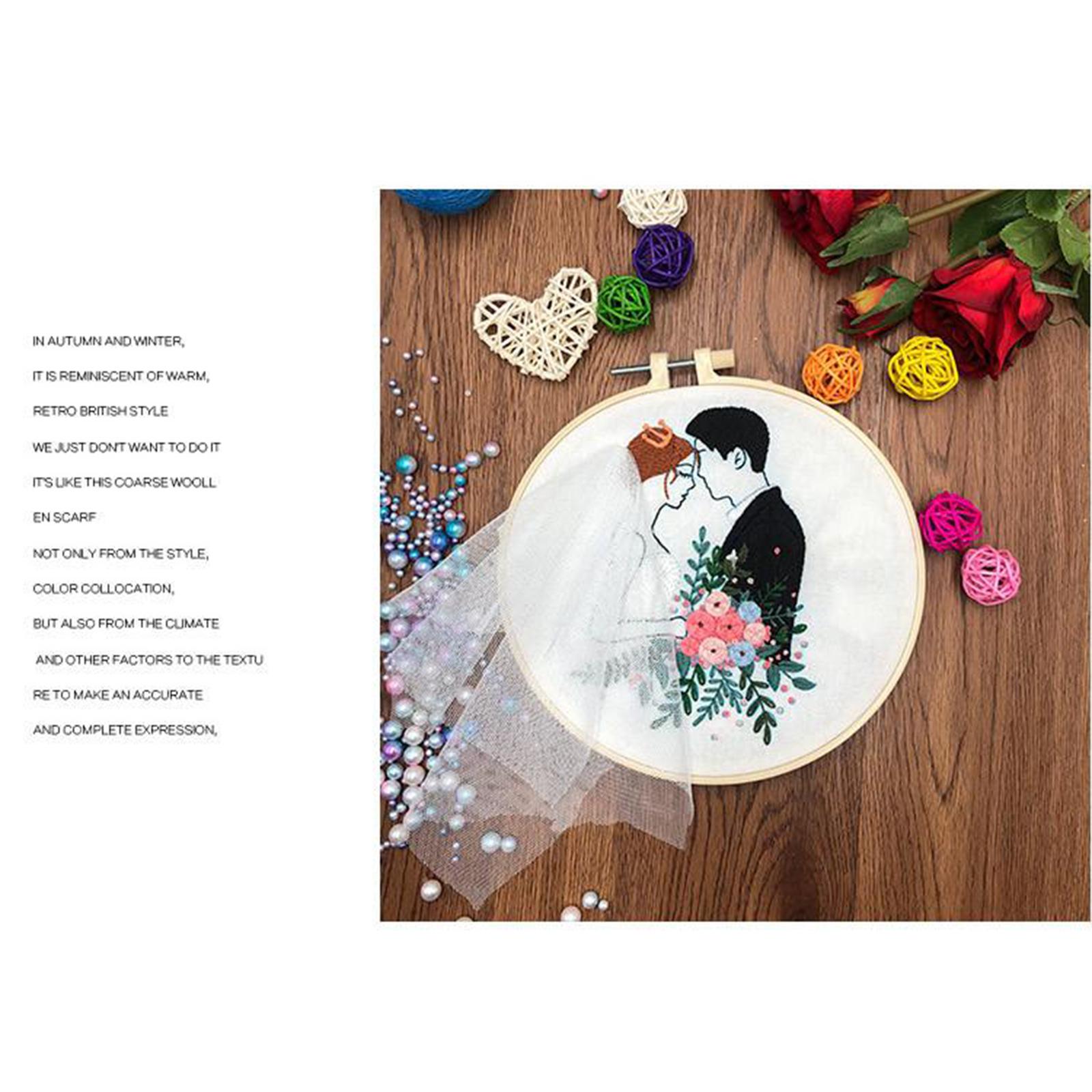 Needle Embroidery Kit with Basic Tools Wedding Valentine's Day Decoration