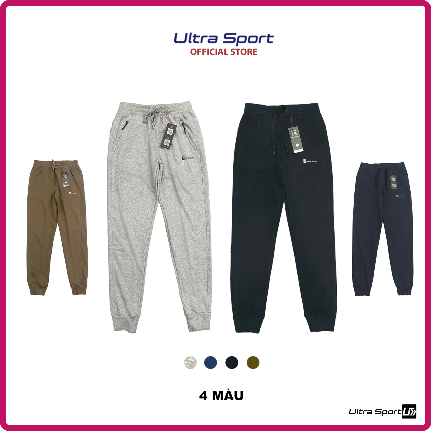 Quần nỉ nam jogger Ultra Sport chất liệu cotton ấm áp, không bai chảy, không xù lông