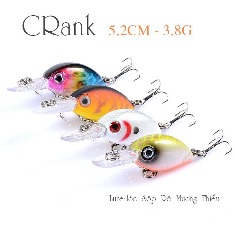 Mồi câu cá giả câu lure 3D Crank 5.2cm 3.8g