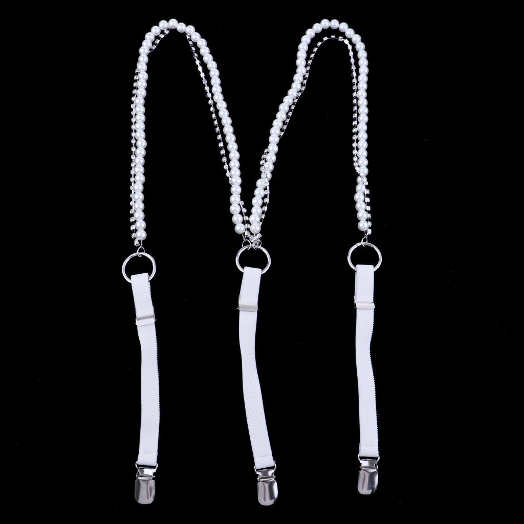 Black+White Suspenders Women Y-back Trousers Adjustable Shirt Braces