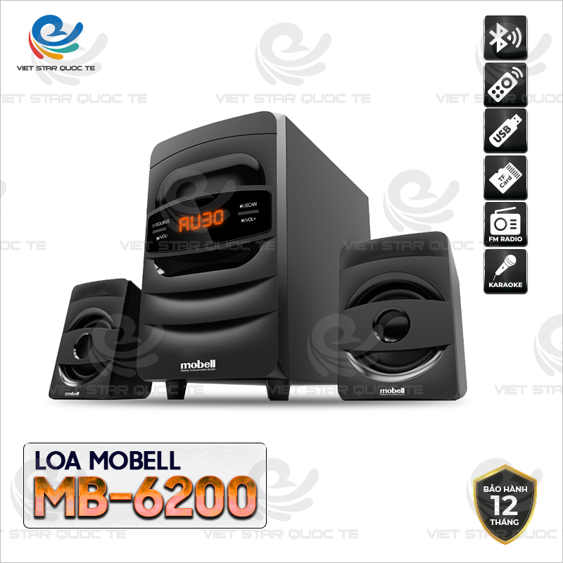 Loa Vi Tính Bluetooth Mobell Công Suất 20W, Có Remote - Hàng Chính Hãng