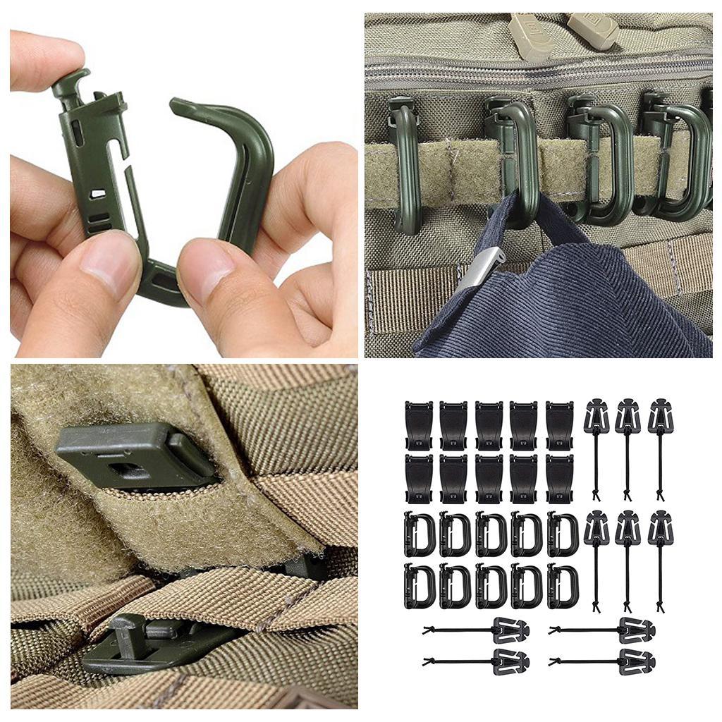 30x Carabiner Clips Hiking Keychain D- Buckle Clasp Hook Keyring Camping
