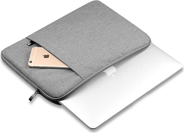 Túi chống sốc Macbook lót lông mềm cao cấp 15 inch (Ghi Xám)