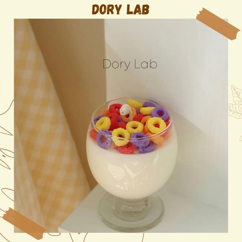 Nến Thơm Handmade Ly Kem Tròn Kẹo Vòng Ngũ Sắc - Dory Lab