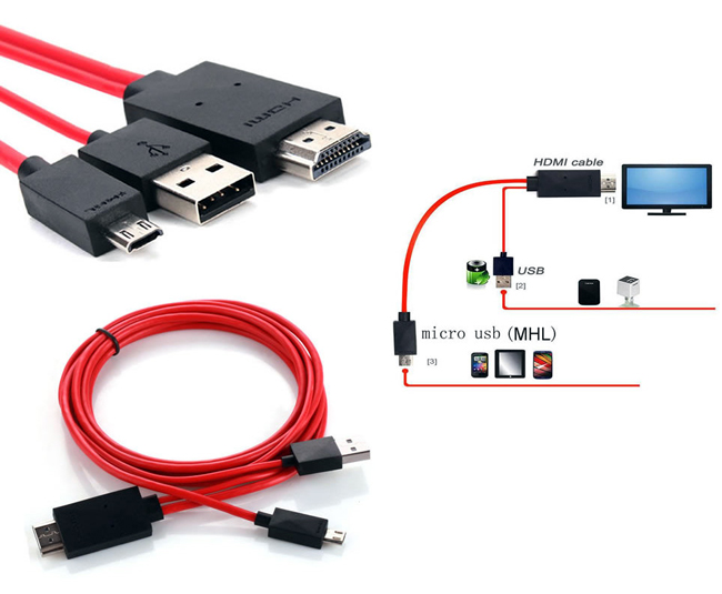 Cáp Truyền Hình Ảnh Từ Điện Thoại Lên Tivi HDMI MHL Dành Cho Android Cao Cấp AZONE