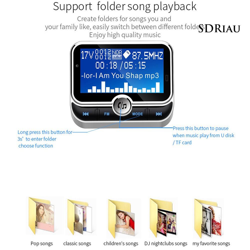 Máy Nghe Nhạc Mp3 Bluetooth Đa Năng Qcd32 Trên Xe Hơi Kèm Phụ Kiện