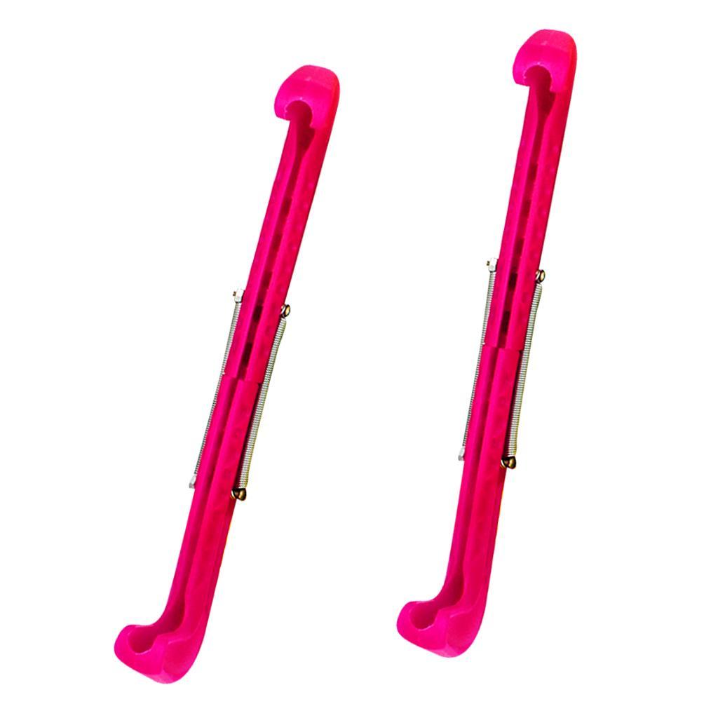 2 Pairs Plastic Ice Hockey Figure Skate Guard Protective Covers, Rose Pink