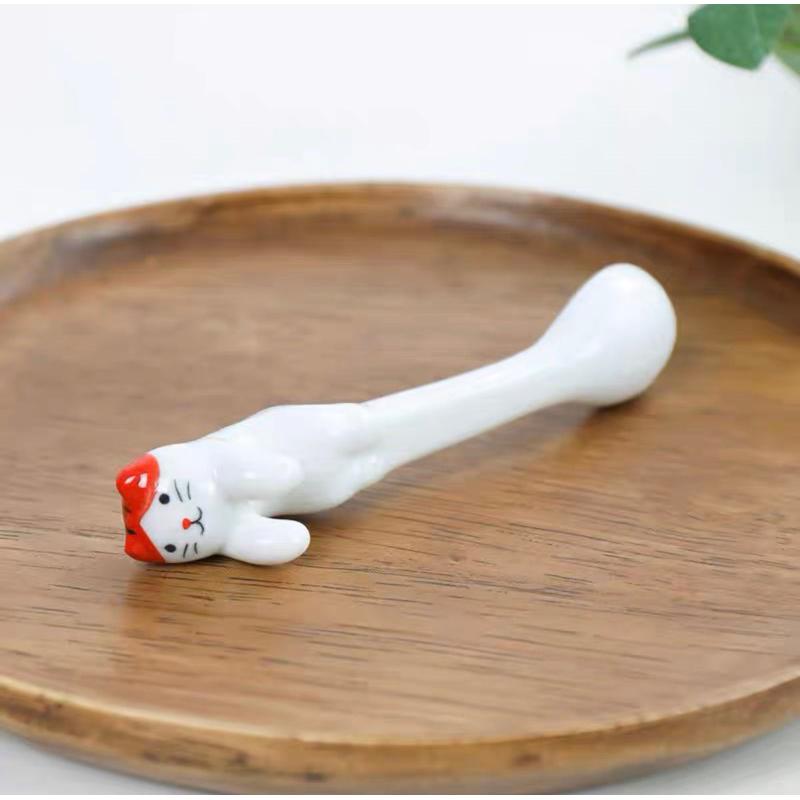 Muỗng Cà Phê Bằng Sứ Hình Mèo Hoạt Hình Dễ Thương