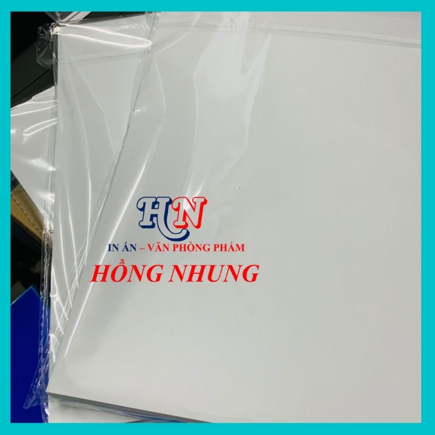 [HỒNG NHUNG] Xấp 100 tờ Decal A4 Đế Xanh - Siêu Dính, Mặt Giấy Mịn