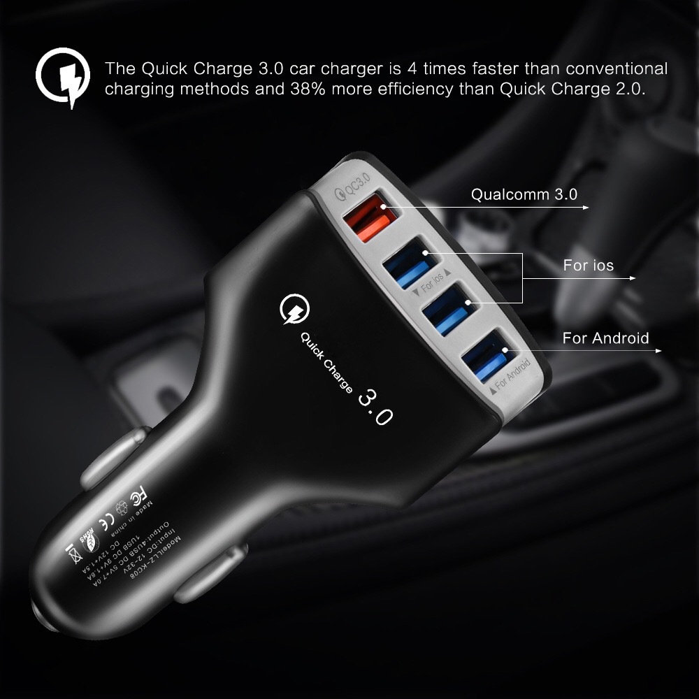 Tẩu sạc nhanh 4 USB Qualcomm Quick Charge 3.0 