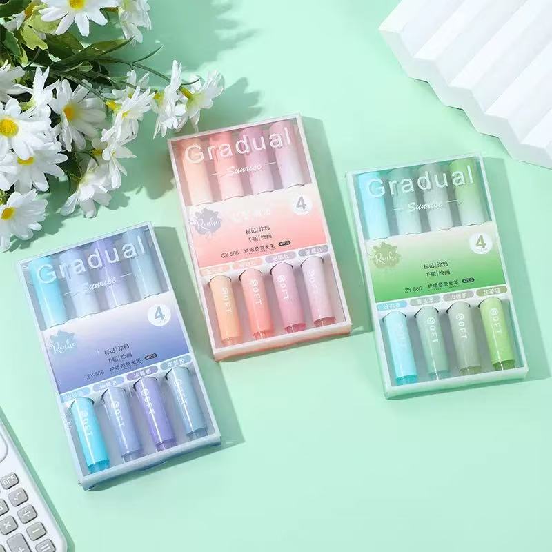 SET 4 CÂY BÚT DẠ QUANG HIGHLIGHT MÀU PASTEL