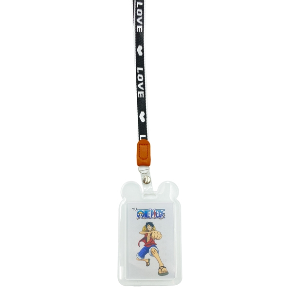 Bảng Tên Dây Lụa Nhựa Hình - One Piece - Dây Đen