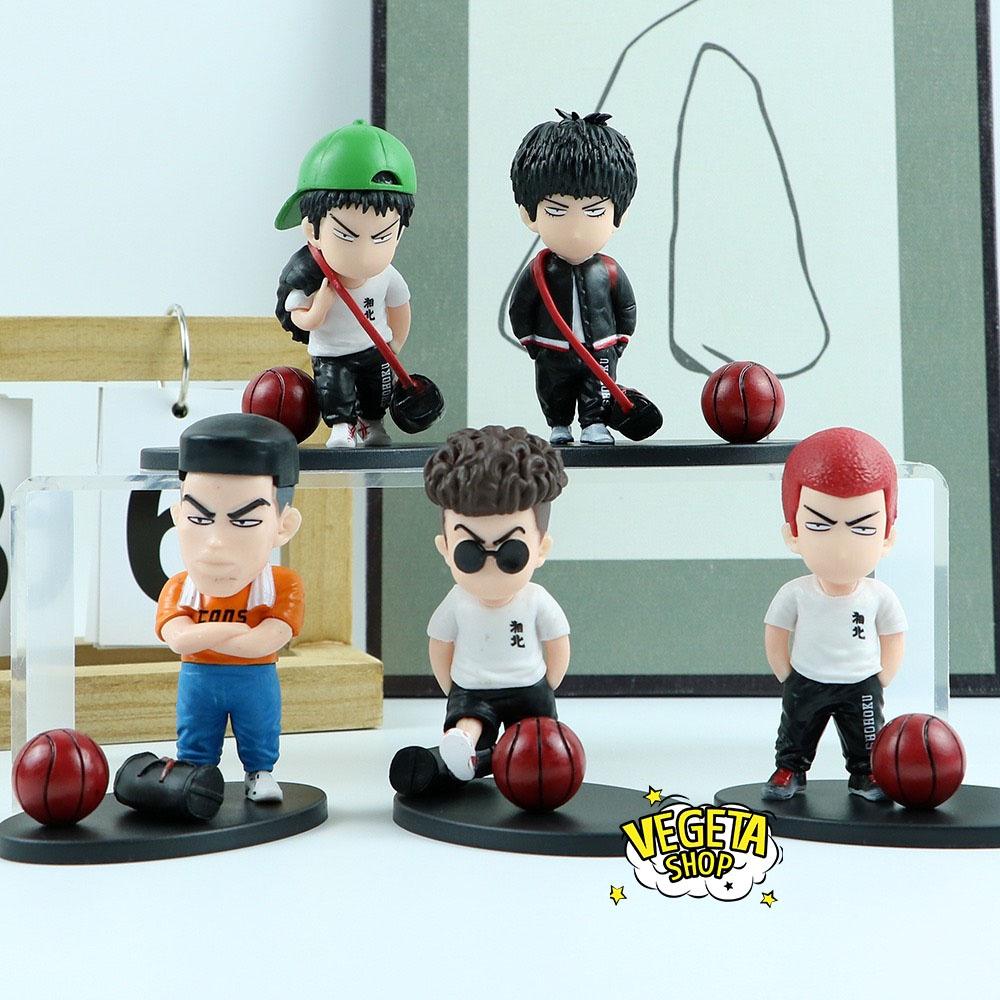 Mô hình Slam Dunk - Set Mô hình bóng rổ Hanamichi Rukawa Takenori Ryota Mitsui Akagi - Team bóng rổ trường Shohoku - 8cm