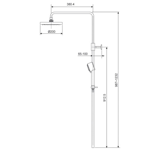 Cây sen phun mưa American Standard Moonshadow D20S  A-6110.978.903 (chưa bao gồm bộ trộn)