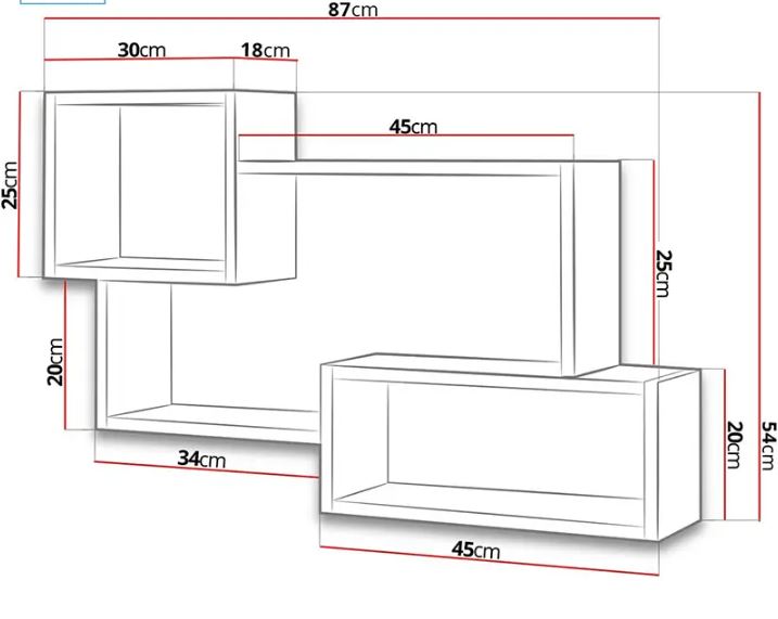Kệ Sách Treo Tường Hình Chữ Nhật Lớn Juno Sofa CTKT171 KT 80 x 95cm x 20cm