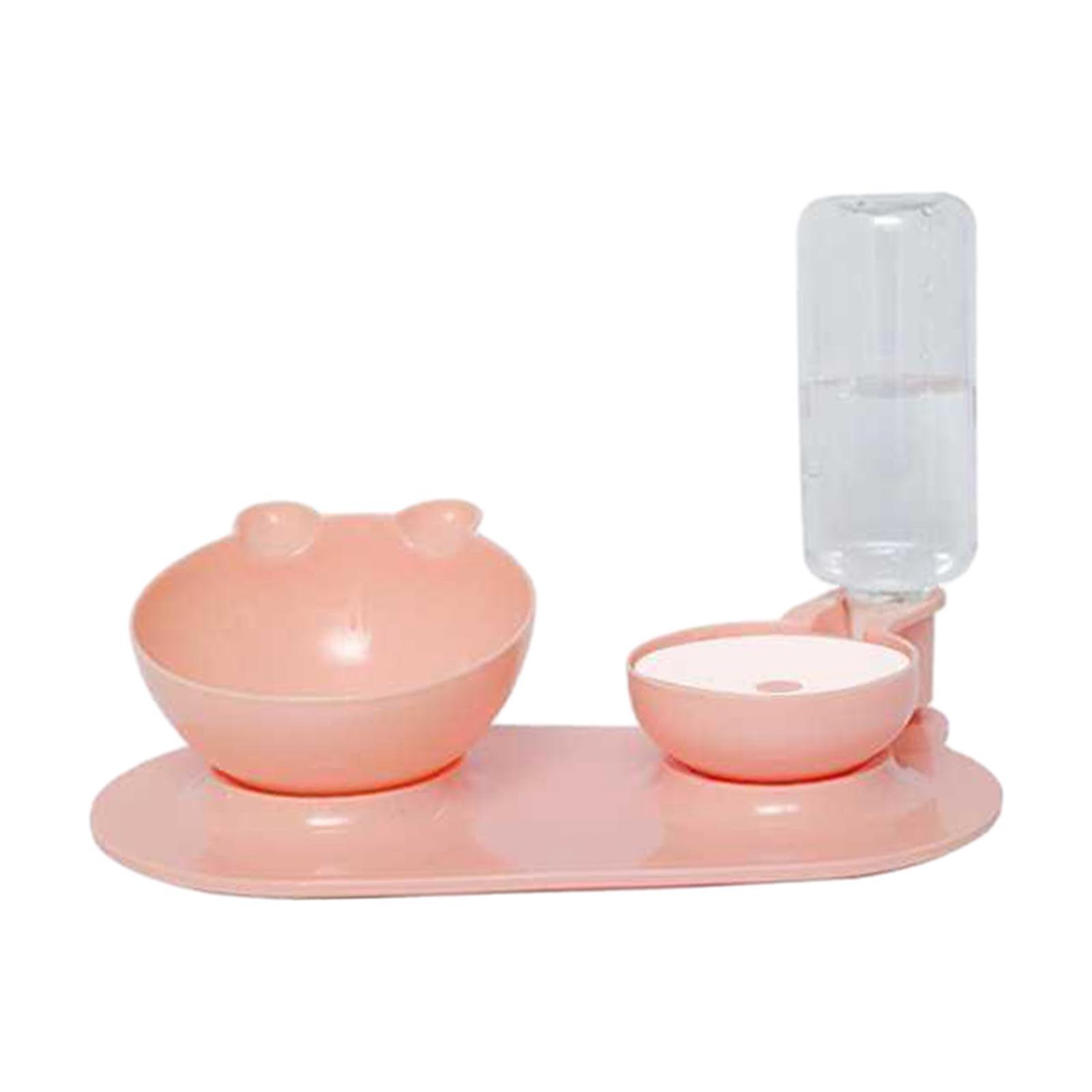 Cat Bowls for Food and Water, Double Bowl Pet Feeder, 15° Raised Cat Feeder, Pet Supplies Container, Pet Water Food Feeder for Small Medium Dogs