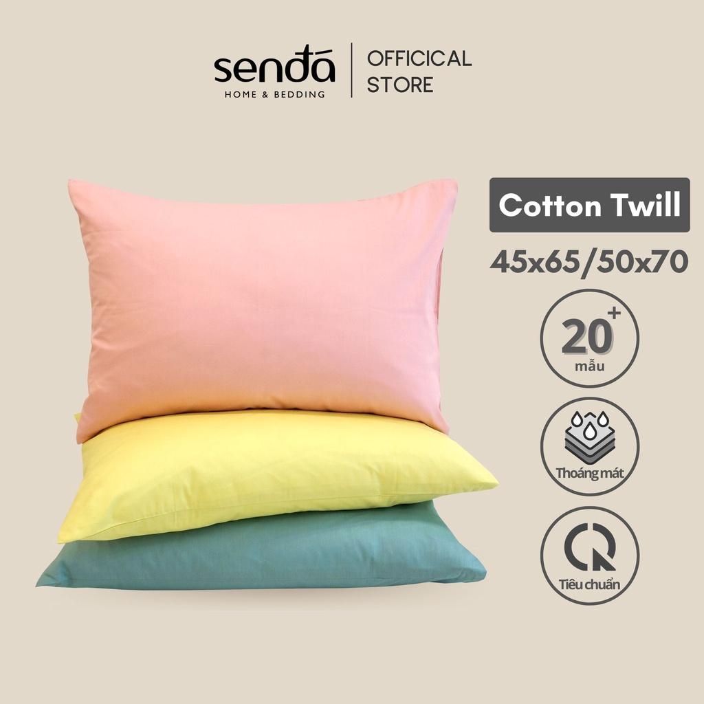 Vỏ gối Cotton Twill Hàn Quốc 50x70 45x65 cm Sen Đá Home Bedding trơn màu, bao áo gối nằm cotton 40s thô lụa cao cấp