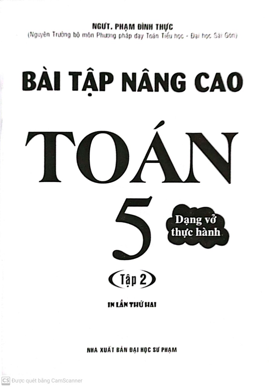 Bài tập nâng cao toán 5 tập 2 dạng vở thực hành