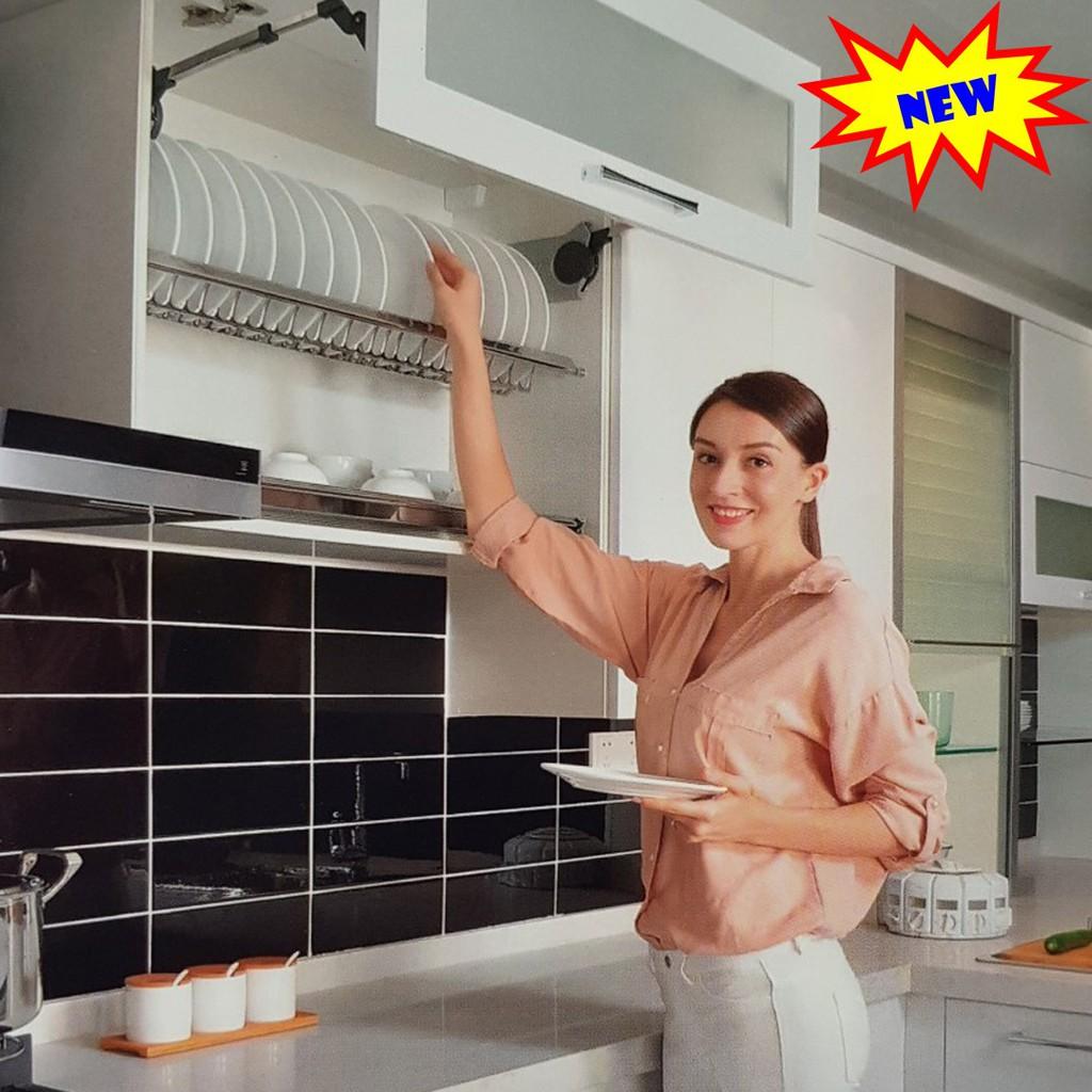 Giá bát đĩa cố định 2 tầng khung nhôm inox SUS304