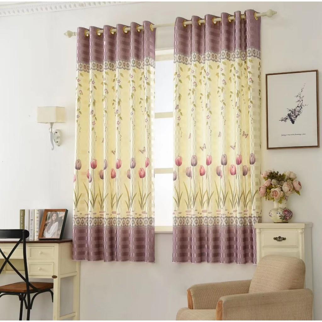 Rèm vải treo cửa cao 2m hoa tu líp