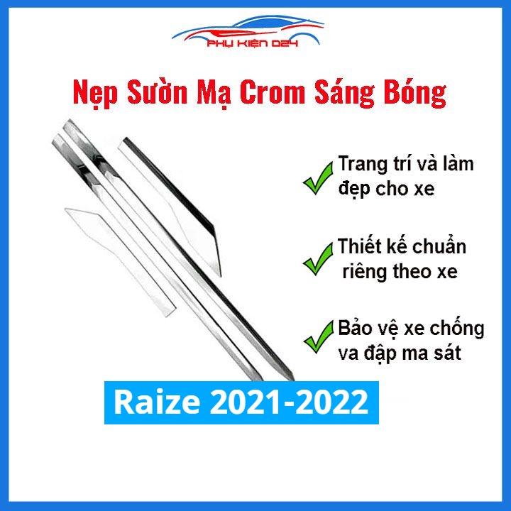 Ốp nẹp sườn Toyota Raize 2021-2022 mạ crom trang trí bảo vệ xe