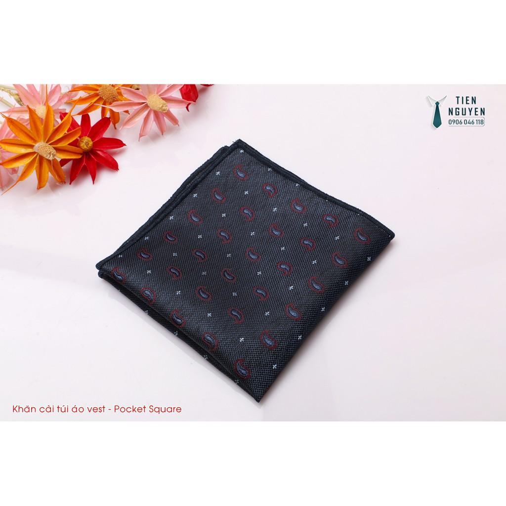 Khăn Cài Túi Áo Vest - Pocket Square họa tiết xám