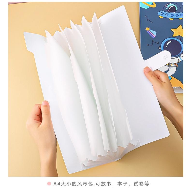 File kẹp tài liệu Phi Hành Gia 5 Ngăn nhiều màu Decorme Túi tài liệu hoạt hình đáng yêu văn phòng phẩm NBD2