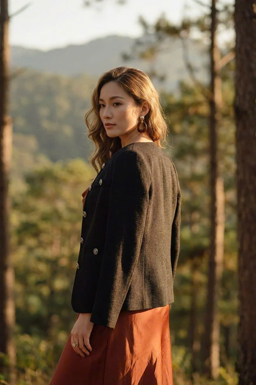 Áo Khoác Nữ, Áo Jacket Tweed Nam Hà TOP187 thời trang thiết kế Hity