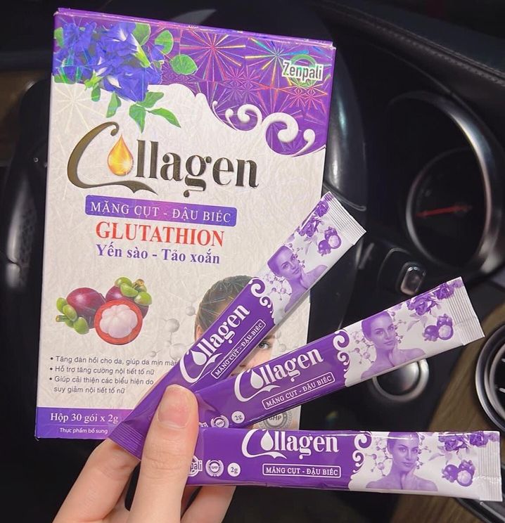 Collagen Măng Cụt - Đậu Biếc Zenpali Tặng Kèm Băng Đô Thời Trang