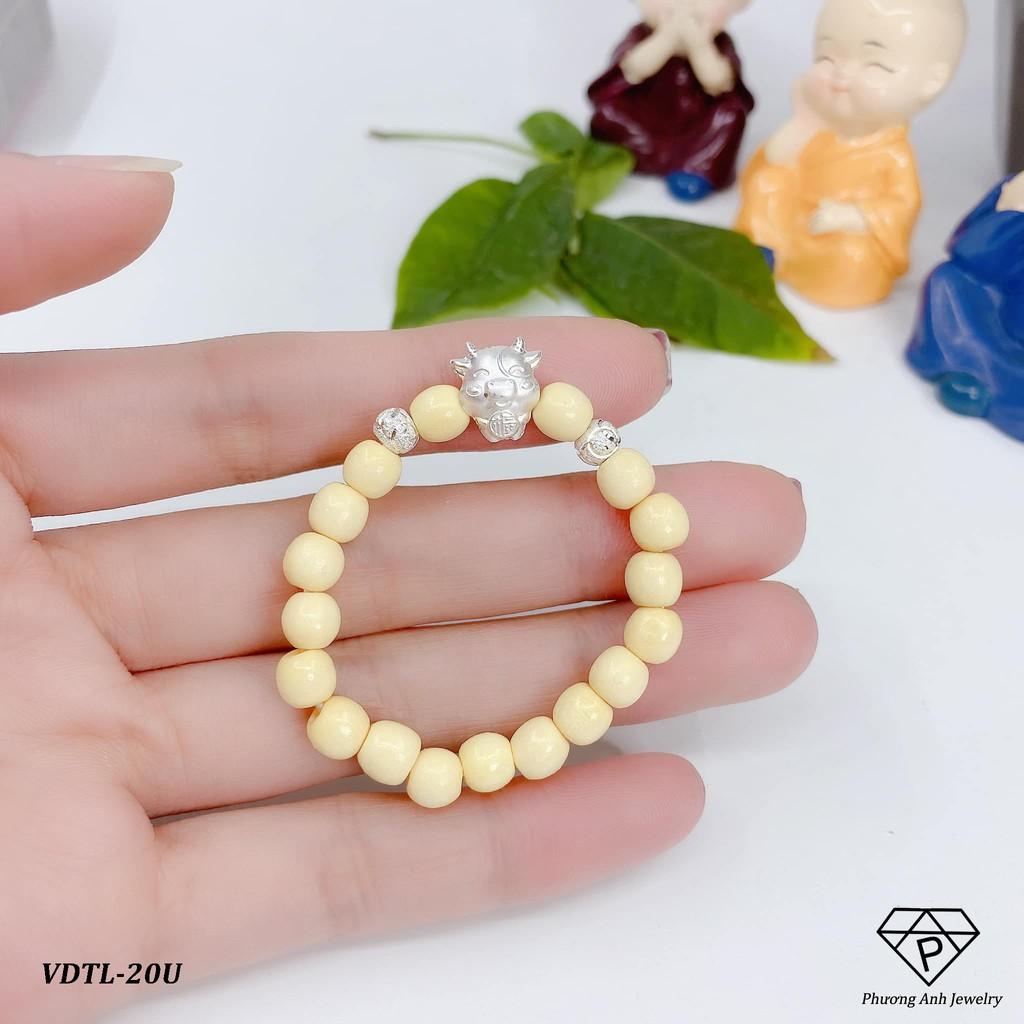 Vòng dâu tằm mix charm bạc ta nguyên chất cho bé