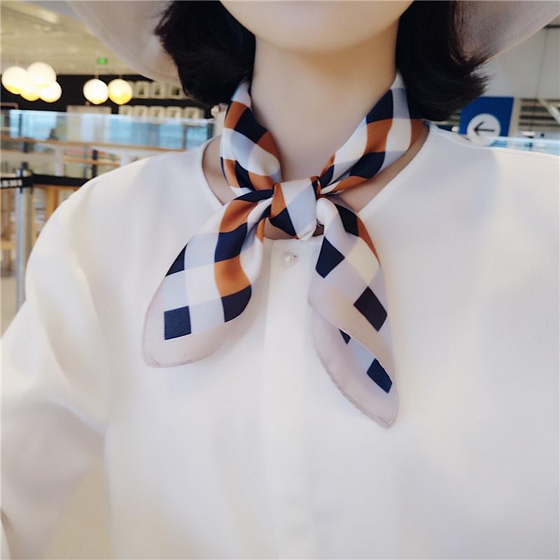 Khăn lụa băng đô kiểu Pháp hình vuông họa tiết thời thượng sang trọng IDOLLY K005