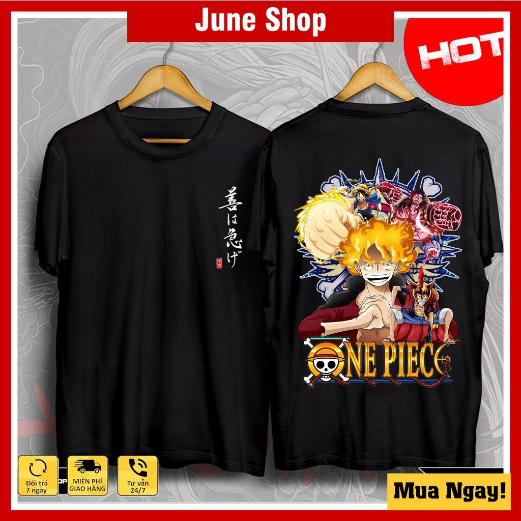 Áo thun Luffy Gear 5, Áo One Piece mẫu mới siêu độc màu đen, trắng cộc tay cực chất