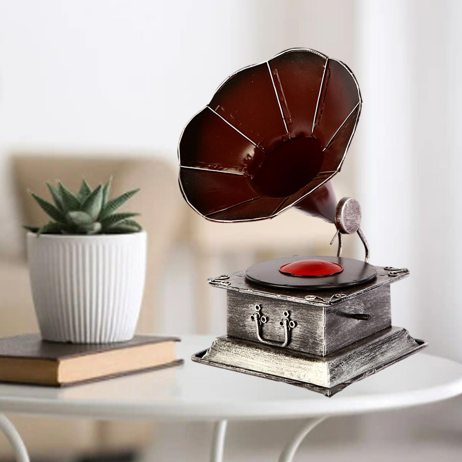 Vintage Style Phonograph Ornament Home Bedroom Decor Birthday Gifts
