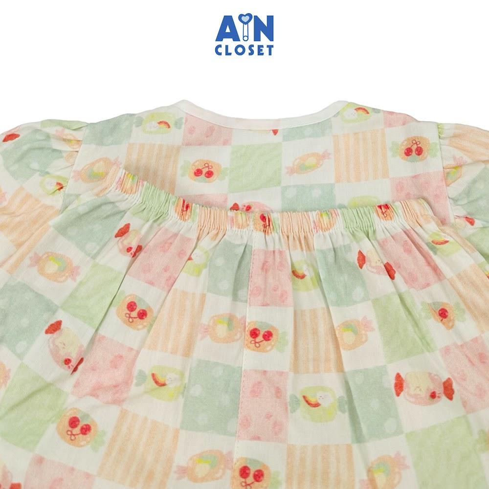 Bộ quần áo Ngắn bé gái họa tiết Kẹo Viền Xanh cotton - AICDBGZZ8EZF - AIN Closet