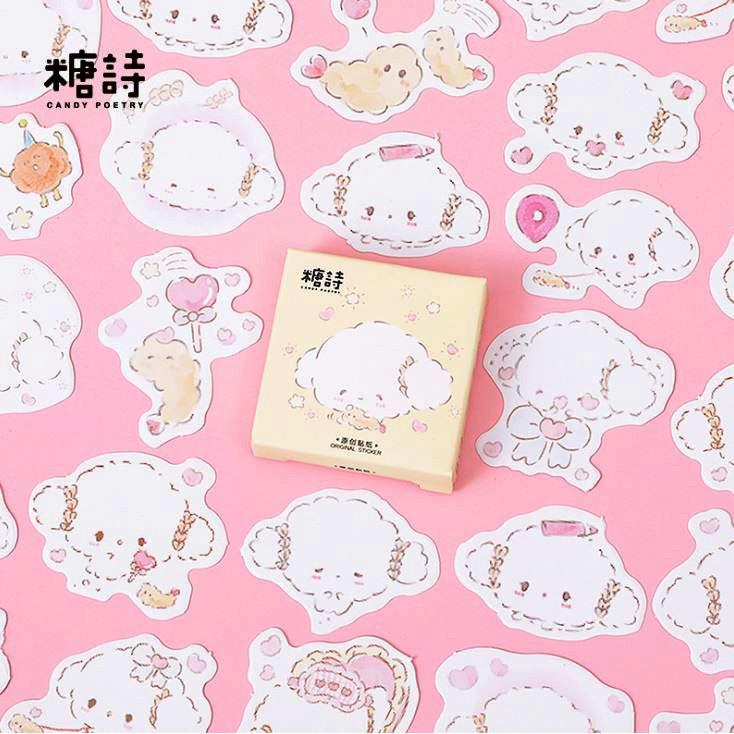 Bộ 45 Sticker Hàn Quốc hình Cún Dễ Thương dán trang trí E92