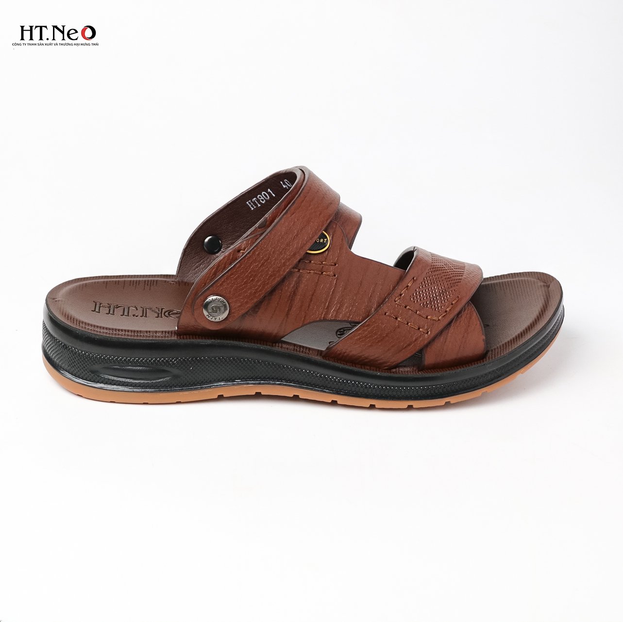 Sandal da bò- dép da HT.NEO da bò thật 100% kết hợp đế kếp cao 3,5cm cực đẹp khâu may chân quai siêu chắc chắn SD88