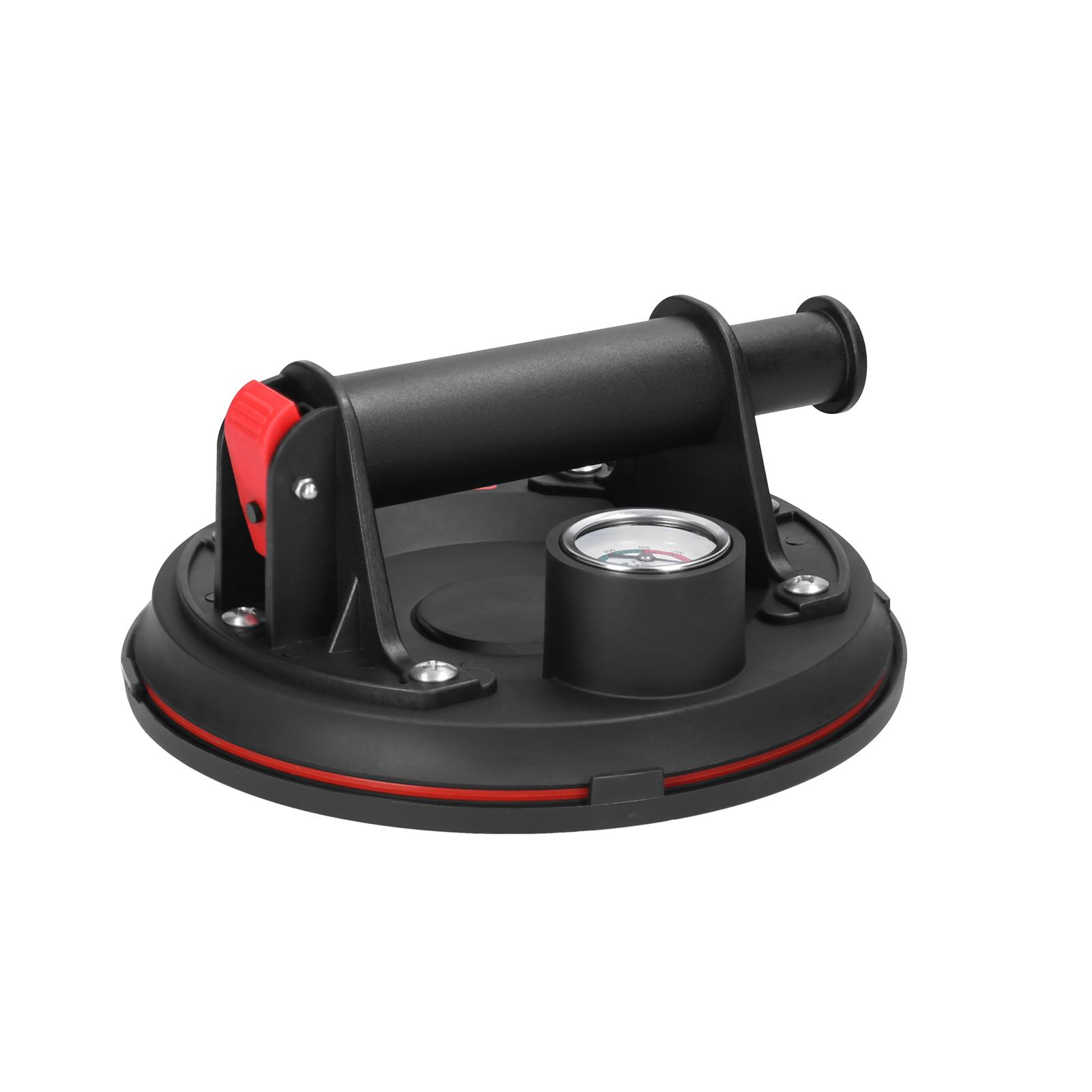 200mm Diameter Vacuum Suction Cup with Pressure Gauge 75kg High Bearing Capacity Heavy Duty Vacuum Ceramic Tile Lifter for Granite Glass Lifting Tool