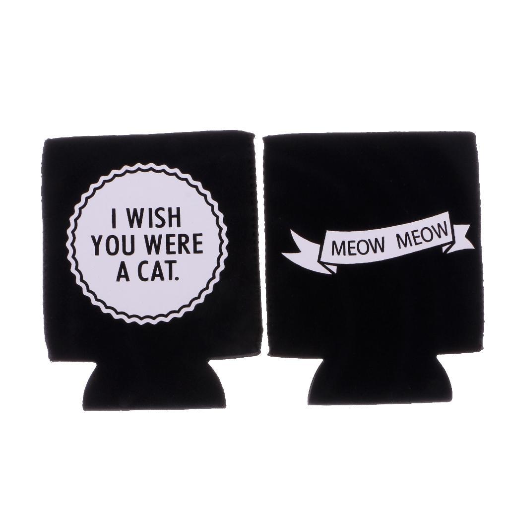 Set 2pcs Stubby Beer Tin Can Cooler Sleeve Chilling Wrap Holder Party Favor