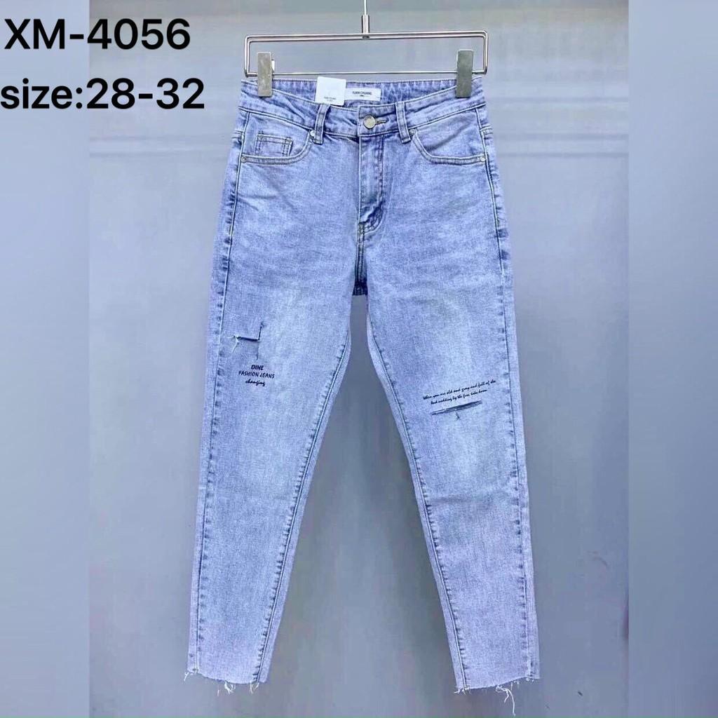 Quần jean nam màu xanh rách kiểu 4056 - 29